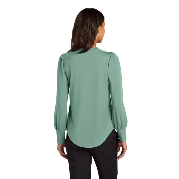 MERCER+METTLE™ Stretch Poly/Spandex Jersey Long Sleeve Blouson Ladies' Top