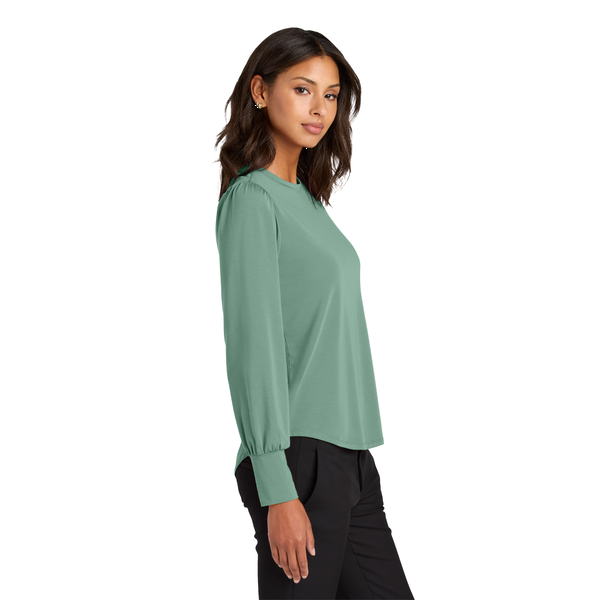 MERCER+METTLE™ Stretch Poly/Spandex Jersey Long Sleeve Blouson Ladies' Top