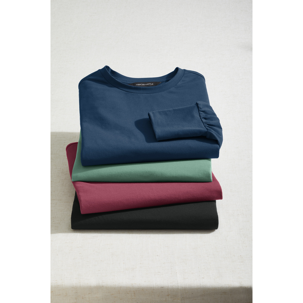 MERCER+METTLE™ Stretch Poly/Spandex Jersey Long Sleeve Blouson Ladies' Top