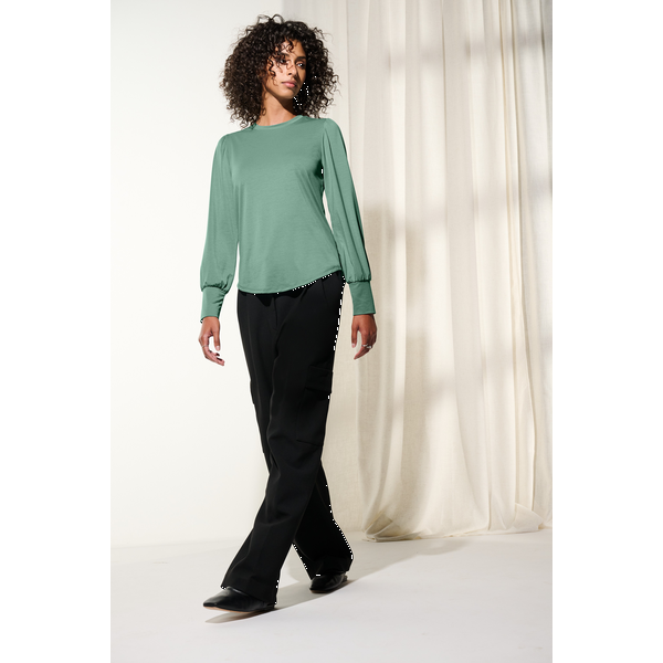 MERCER+METTLE™ Stretch Poly/Spandex Jersey Long Sleeve Blouson Ladies' Top