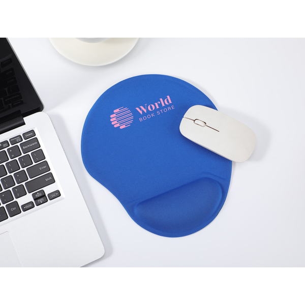 Wave Non-Slip Mouse Pad w/ Gel Wrist Rest