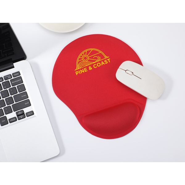 Wave Non-Slip Mouse Pad w/ Gel Wrist Rest