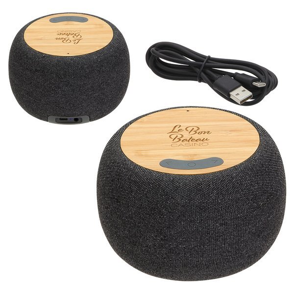 Empire Bamboo Wireless Speaker with 5W Wireless Charger