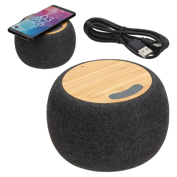 Empire Bamboo Wireless Speaker with 5W Wireless Charger