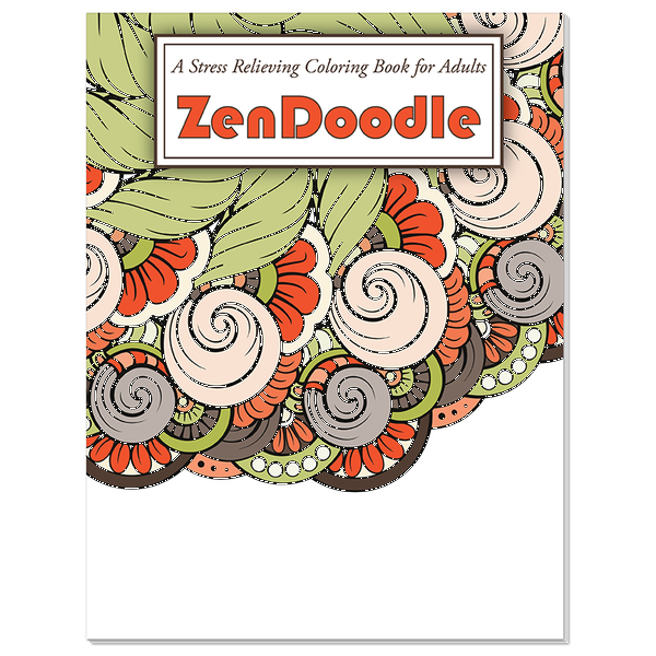 Zen Doodle Stress Relief Adult Coloring Book w/ Colored Pencils Relax Pack Set