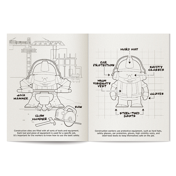 Construction Safety Coloring & Activity Book