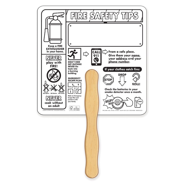 Fire Safety Coloring Hand Fan