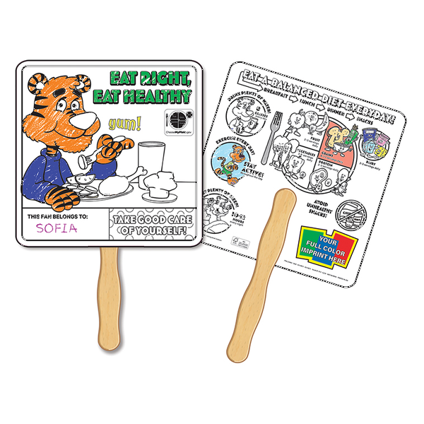 Good Nutrition Coloring Hand Fan