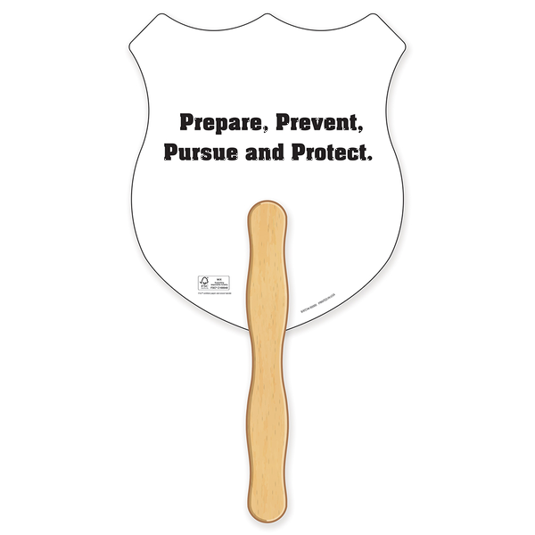 Police Shield Shaped Hand Fan