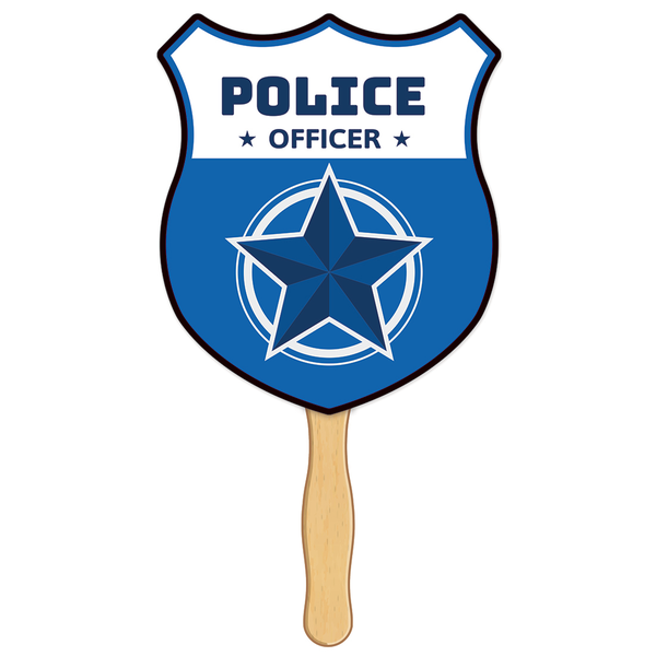 Police Shield Shaped Hand Fan