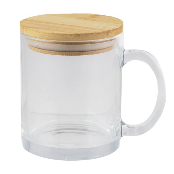 Cozy Glass Mug With Bamboo Lid, 11 oz.
