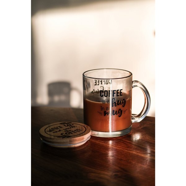 Cozy Glass Mug With Bamboo Lid, 11 oz.