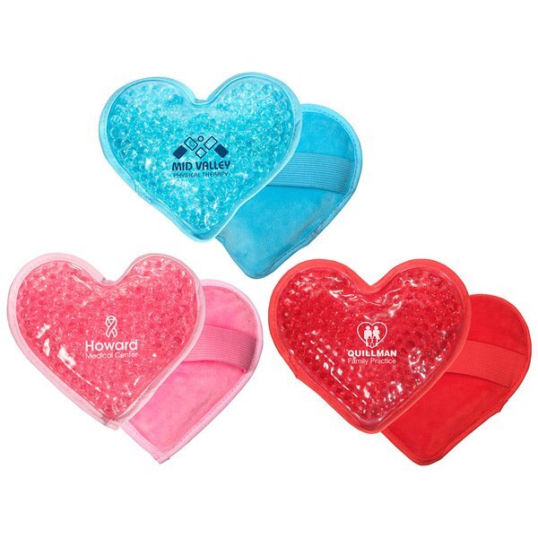 Plush Aqua Pearls Heart Deluxe Hot & Cold Pack