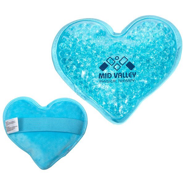 Plush Aqua Pearls Heart Deluxe Hot & Cold Pack