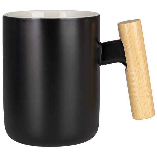 Tokyo Ceramic Mug W/ Wooden Handle, 12 oz.