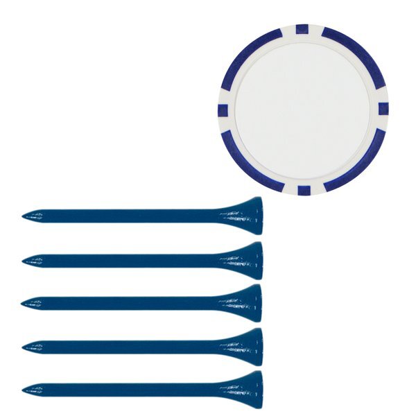 Five Tees W/ Poker Chip Ball Marker