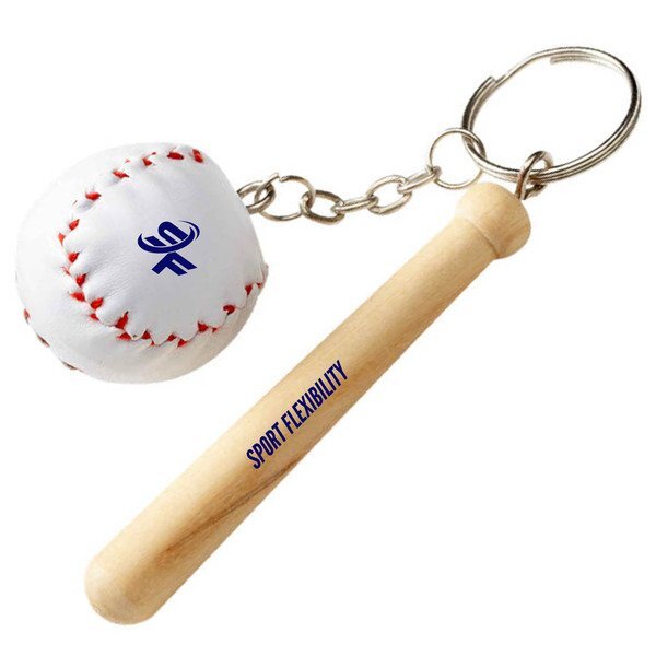 Baseball & Bat Keychain