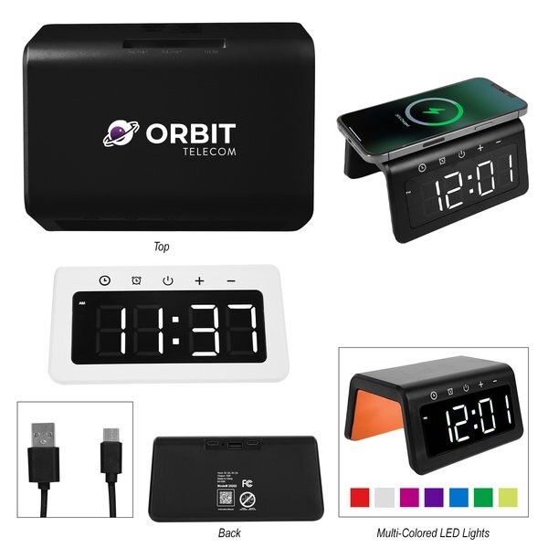 Light-Up 15W Wireless Charger Alarm Clock