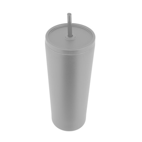 Brooklyn Recycled Stainless Steel Tumbler w/ Straw, 24oz.