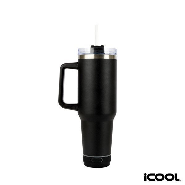 iCOOL® Borrego Double Wall Stainless Steel Travel Mug with Speaker,  40 oz.
