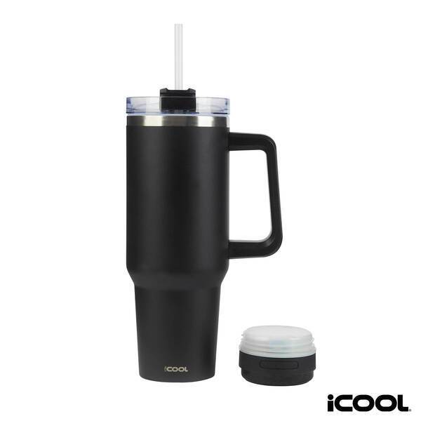 iCOOL® Borrego Double Wall Stainless Steel Travel Mug with Speaker,  40 oz.