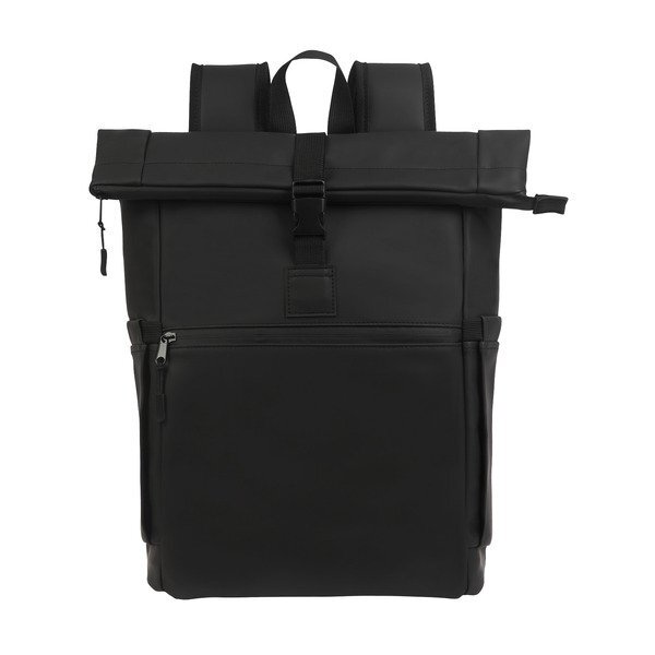 Casey PU Roll-Top Laptop Backpack