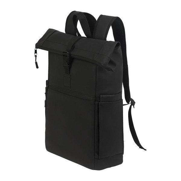 Casey PU Roll-Top Laptop Backpack