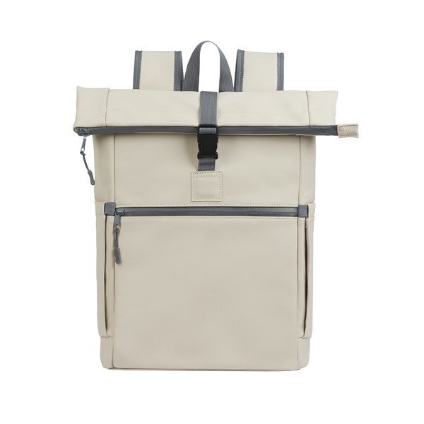 Casey PU Roll-Top Laptop Backpack