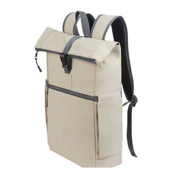Casey PU Roll-Top Laptop Backpack