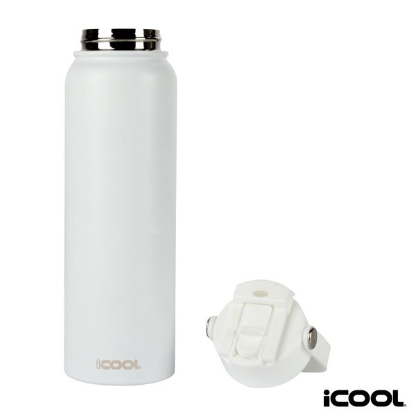 iCOOL® Glenwood Double Wall Recycled Stainless Steel Water Bottle, 35 oz.
