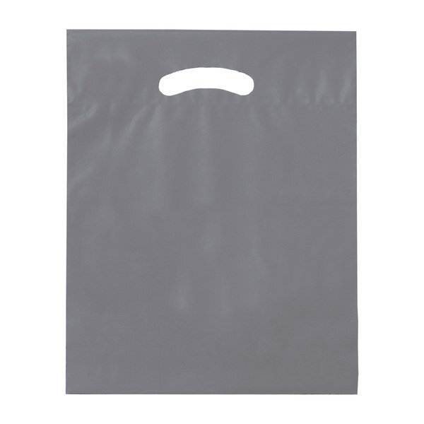 Fold-Over Reinforced Die Cut Plastic Bag, 12" x 15"
