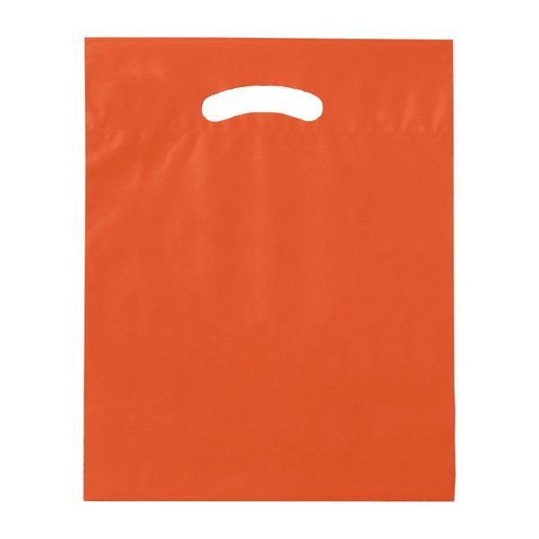 Fold-Over Reinforced Die Cut Plastic Bag, 12" x 15"