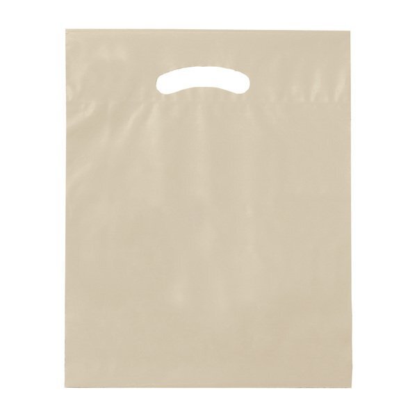Fold-Over Reinforced Die Cut Plastic Bag, 12" x 15"