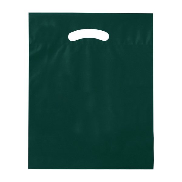 Fold-Over Reinforced Die Cut Plastic Bag, 12" x 15"