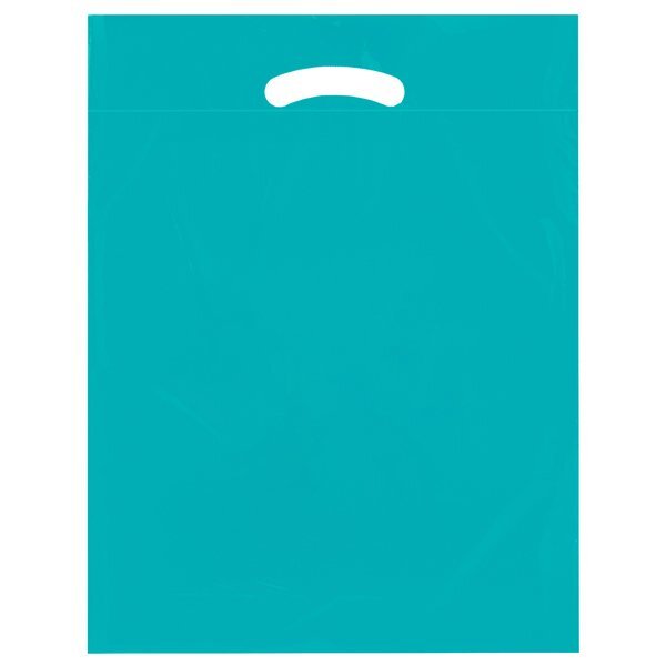 Fold-Over Reinforced Die Cut Plastic Bag, 15" x 19"