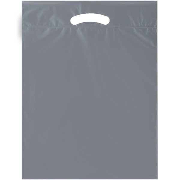 Fold-Over Reinforced Die Cut Plastic Bag, 15" x 19"
