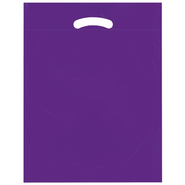 Fold-Over Reinforced Die Cut Plastic Bag, 15" x 19"