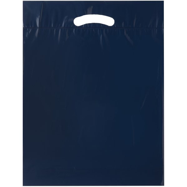 Fold-Over Reinforced Die Cut Plastic Bag, 15" x 19"
