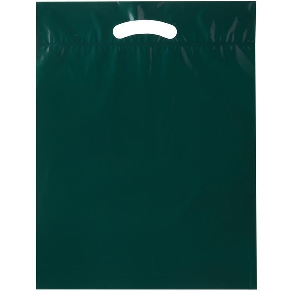 Fold-Over Reinforced Die Cut Plastic Bag, 15" x 19"