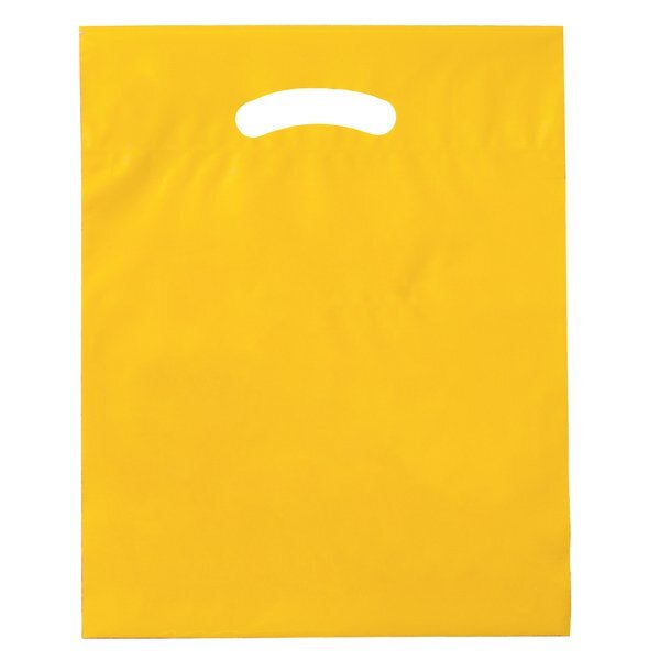 Fold-Over Reinforced Die Cut Plastic Bag, 15" x 19"