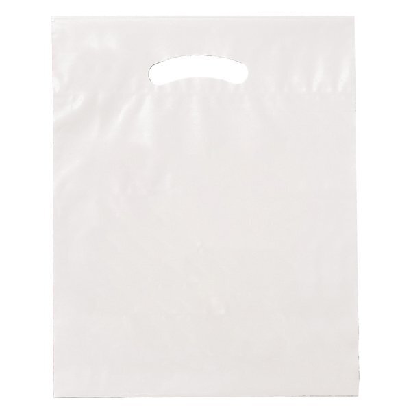 Fold-Over Reinforced Die Cut Plastic Bag, 15" x 19"