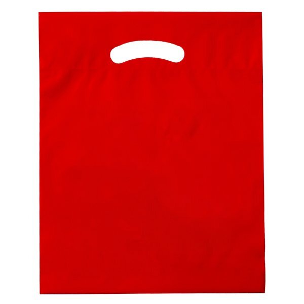Fold-Over Reinforced Die Cut Plastic Bag, 15" x 19"