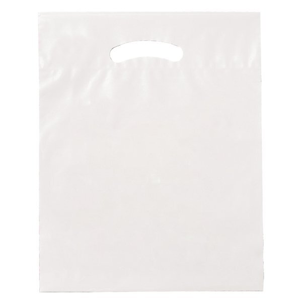 Fold-Over Reinforced Die Cut Plastic Bag, 15" x 19"