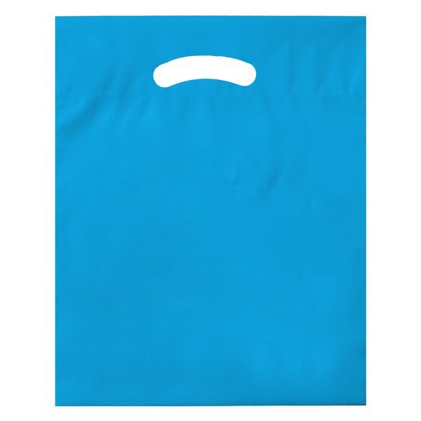 Fold-Over Reinforced Die Cut Plastic Bag, 15" x 19"