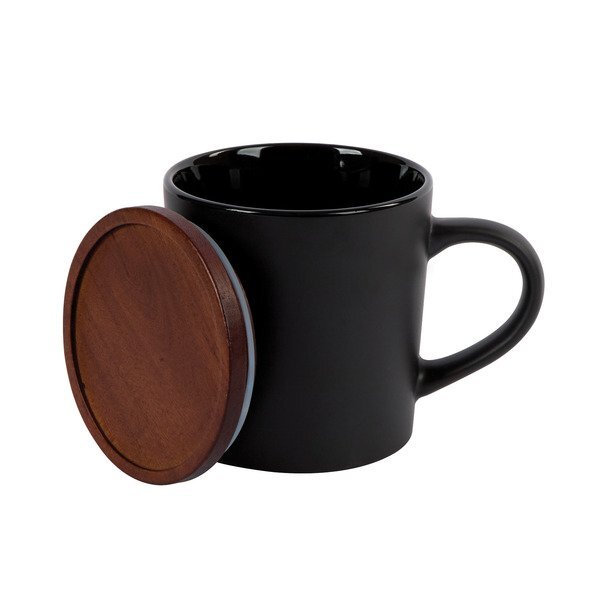 Copenhagen Ceramic Mug w/ Wood Lid, 16 oz.