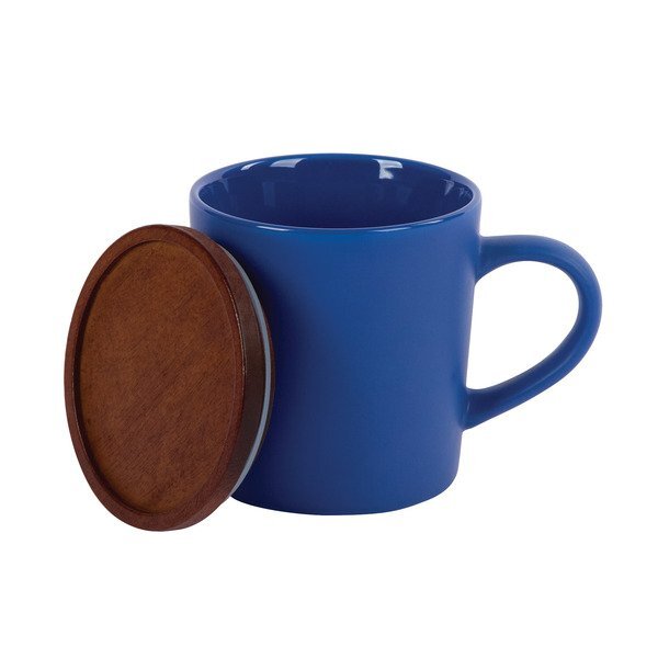 Copenhagen Ceramic Mug w/ Wood Lid, 16 oz.