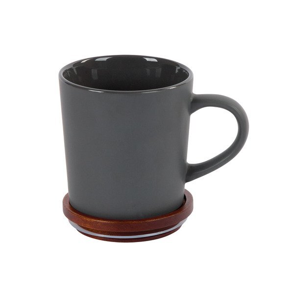 Copenhagen Ceramic Mug w/ Wood Lid, 16 oz.