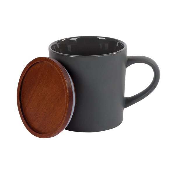 Copenhagen Ceramic Mug w/ Wood Lid, 16 oz.