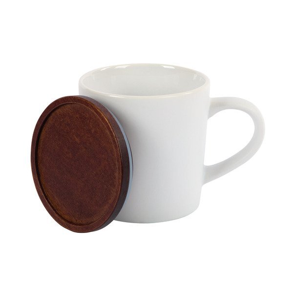 Copenhagen Ceramic Mug w/ Wood Lid, 16 oz.