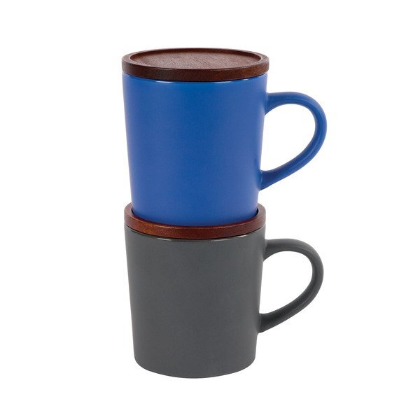 Copenhagen Ceramic Mug w/ Wood Lid, 16 oz.